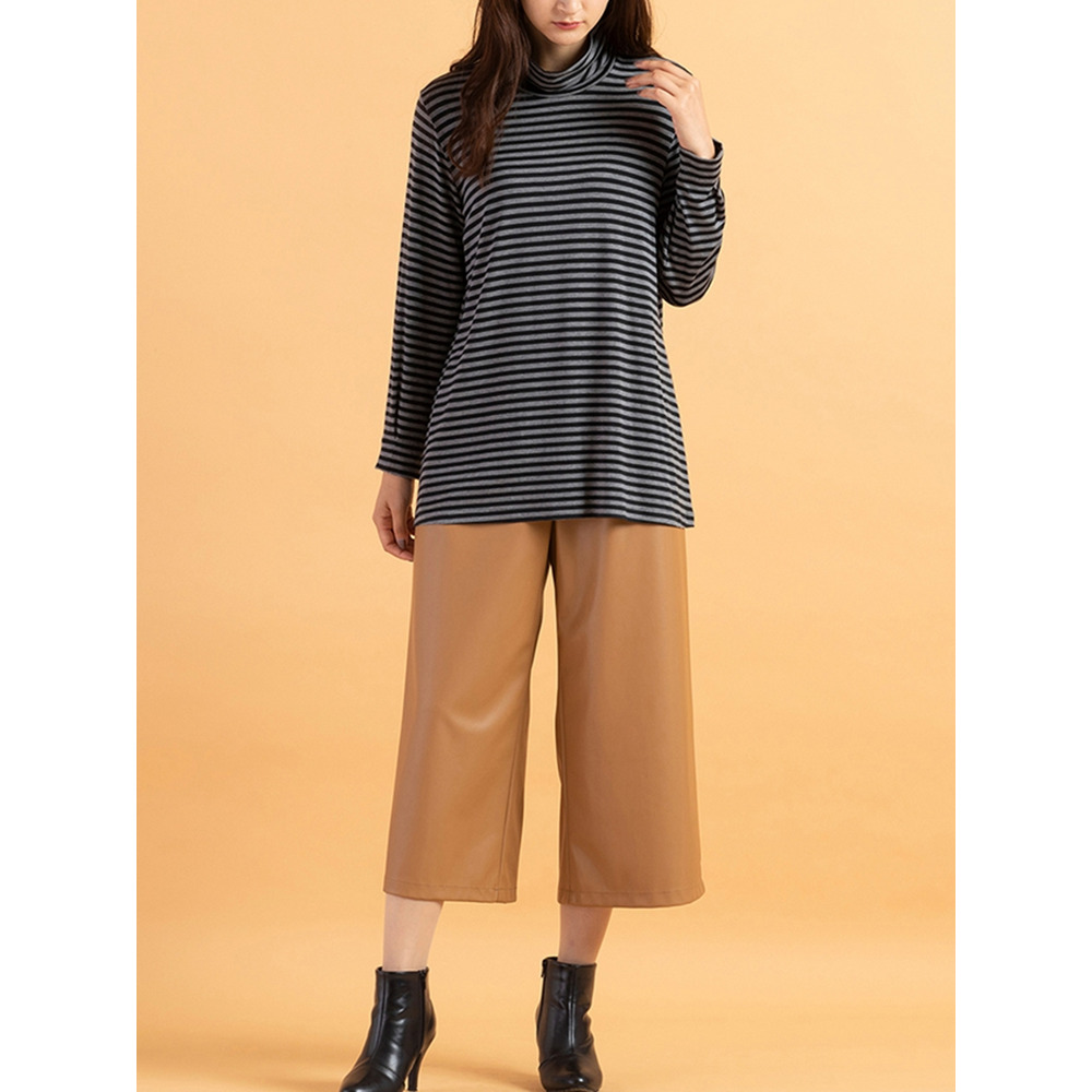 デュアルウォーム・タートルネックインナー【ボーダー】 大きいサイズ ピサーノ8