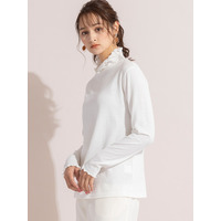 襟フリルタートルネック・コットンＴシャツ/ 大きいサイズ ピサーノ