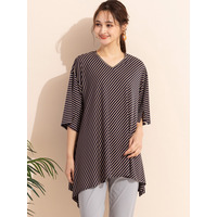 ドライスムースボーダー・フレアラインＴシャツ/ 大きいサイズ ピサーノ