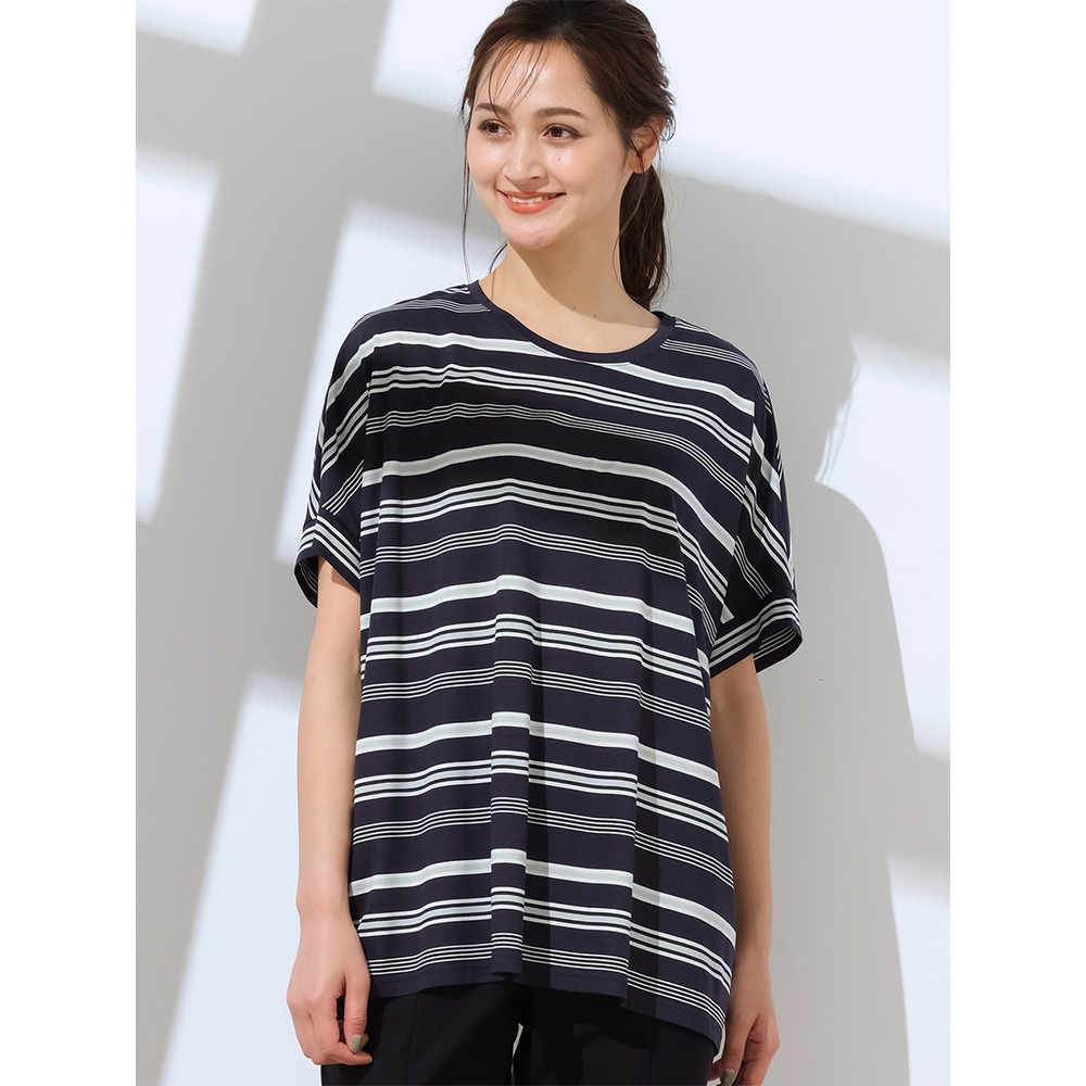 ハイゲージコットンボーダー・ボックスTシャツ/ 大きいサイズ ピサーノ1