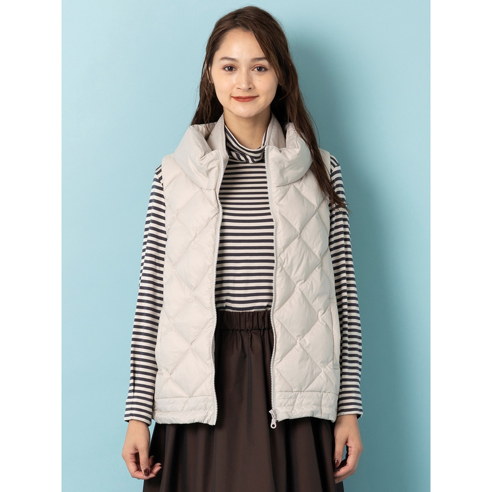 二重襟・キルティング・ダウンベスト ／ 大きいサイズ ピサーノ