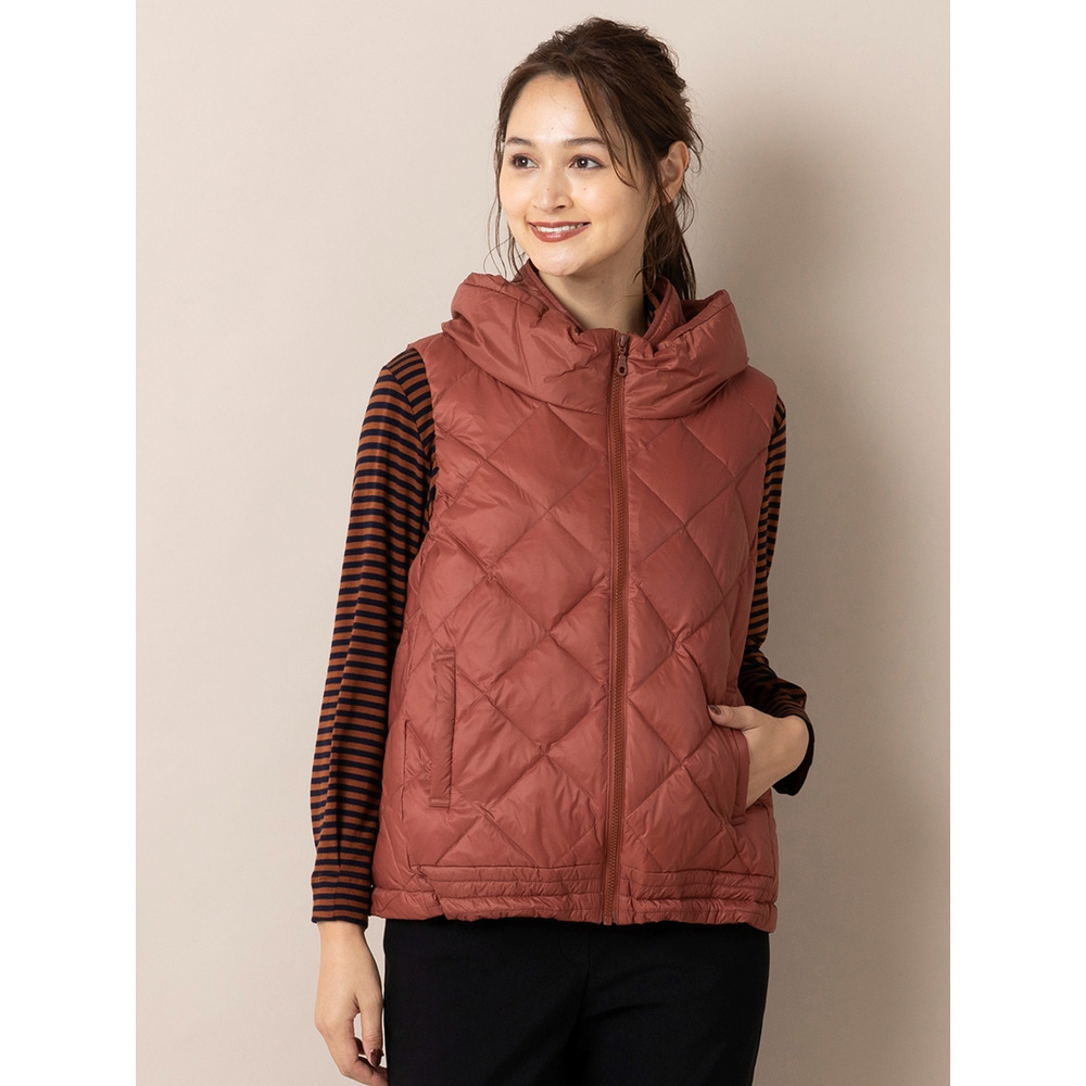 二重襟・キルティング・ダウンベスト ／ 大きいサイズ ピサーノ