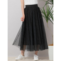 ドット／チェックチュールスカート