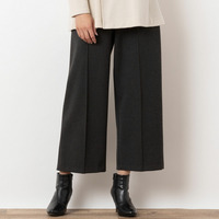 [あったか素材]両面起毛ピンタックワイドパンツ