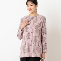 【あったか素材】アンティーク柄 カットソー