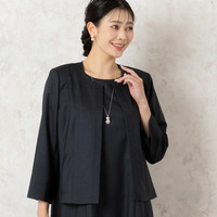 【アンサンブル可・4Lサイズあり】ノーカラー ボレロジャケット