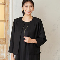 【アンサンブル可・4Lサイズあり】ノーカラー ボレロジャケット