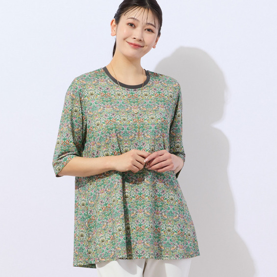 V&A いちご泥棒柄 ペプラムカットソー【アリノマ/Alinoma】 V&A いちご泥棒柄 ペプラムカットソー【アリノマ/Alinoma】