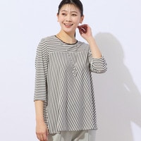 Soalon スムースボーダーカットソー