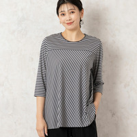 Soalon スムースボーダーカットソー