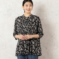 ミニフラワー ピンタックカットソー