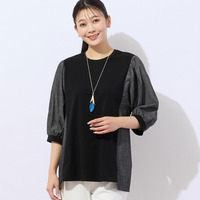 スラブデニム パフスリーブカットソー