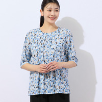 フェザー柄タックTシャツ