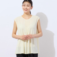  鹿の子ニット ノースリーブトップス 
