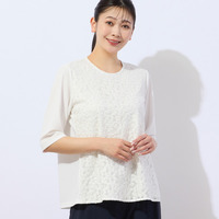 【洗える・日本製】ミニフラワー刺繍カットソー