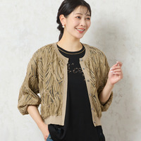 【洗える・限定カラーあり】テープ刺繍シアーカーディガン