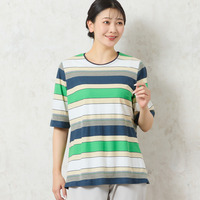 【洗える・日本製・綿100%】カラーボーダーTシャツ