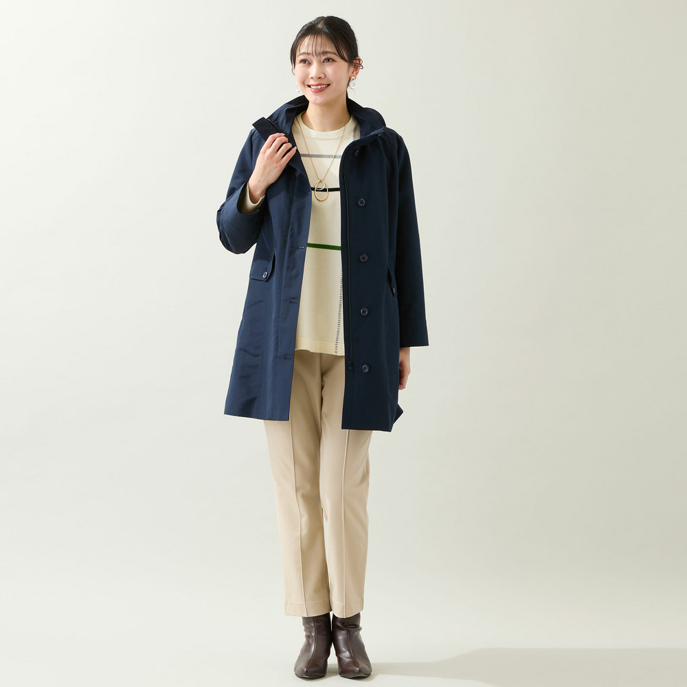 【WEB先行販売・ライナー取り外し可・3L/4Lサイズあり】スタンドカラーコート13