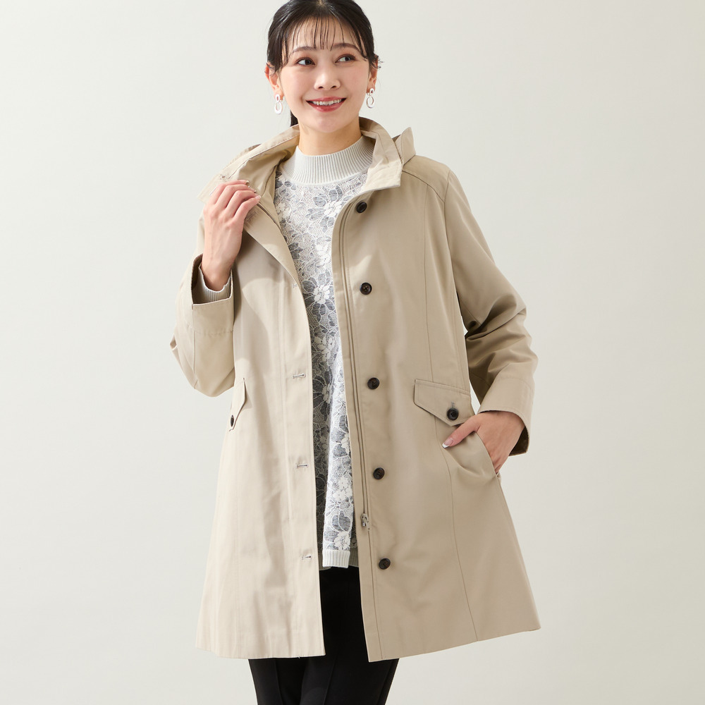 【WEB先行販売・ライナー取り外し可・3L/4Lサイズあり】スタンドカラーコート1