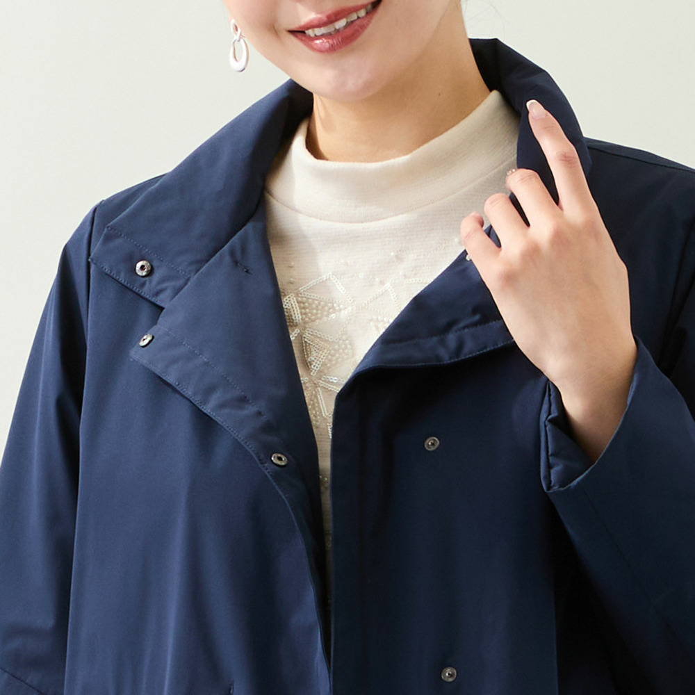 【軽量・中綿キルトつき・3L/4Lサイズあり】スタンドカラーコート10