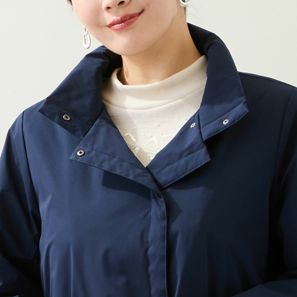 【軽量・中綿キルトつき・3L/4Lサイズあり】スタンドカラーコート11