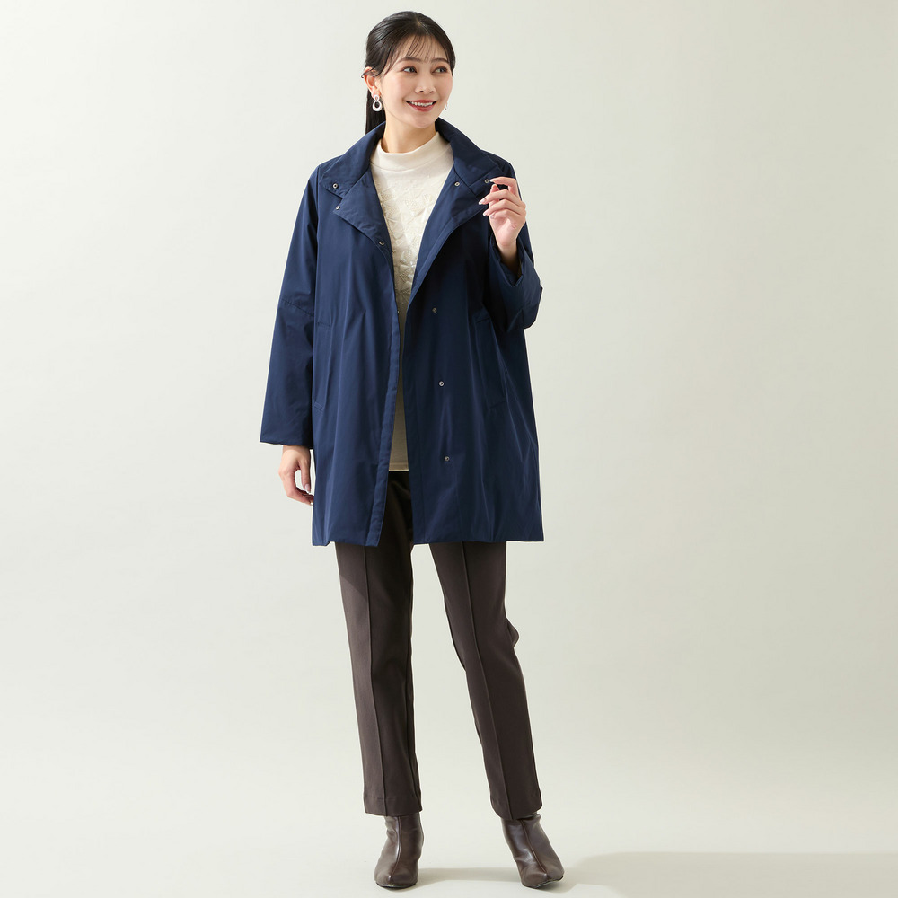 【軽量・中綿キルトつき・3L/4Lサイズあり】スタンドカラーコート13