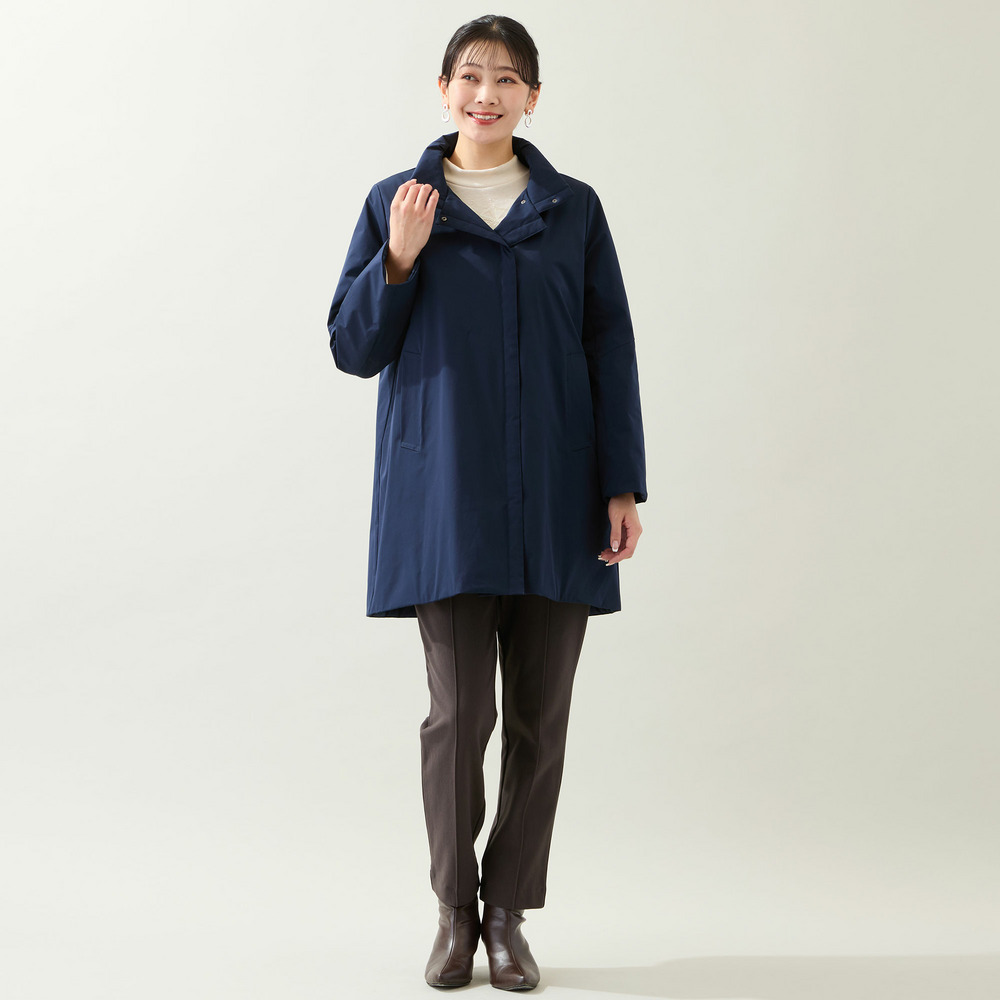 【軽量・中綿キルトつき・3L/4Lサイズあり】スタンドカラーコート17