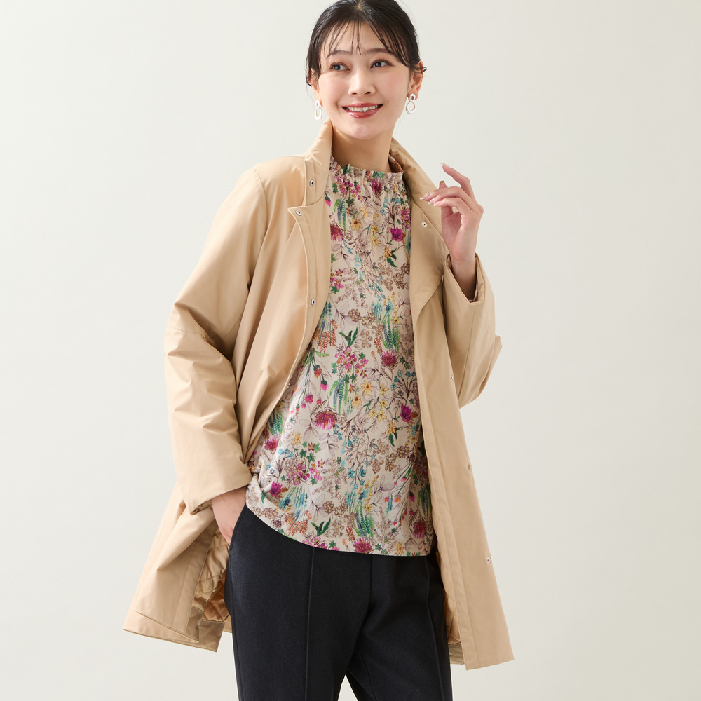 【軽量・中綿キルトつき・3L/4Lサイズあり】スタンドカラーコート3