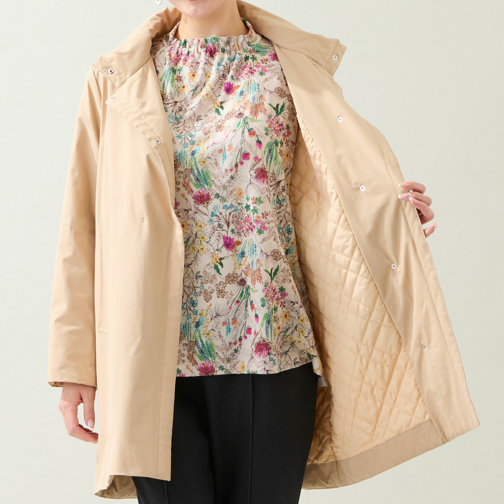 【軽量・中綿キルトつき・3L/4Lサイズあり】スタンドカラーコート5