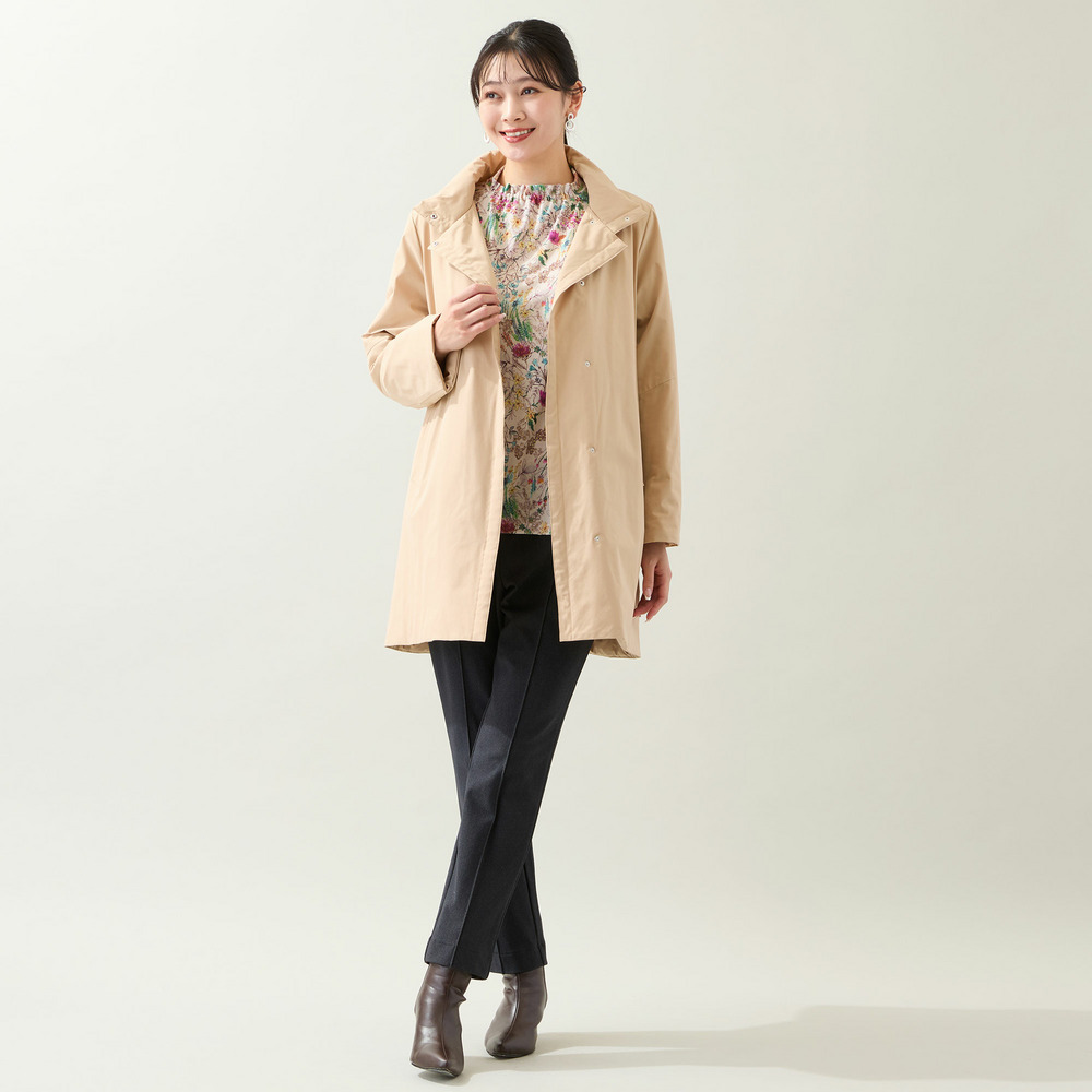 【軽量・中綿キルトつき・3L/4Lサイズあり】スタンドカラーコート6