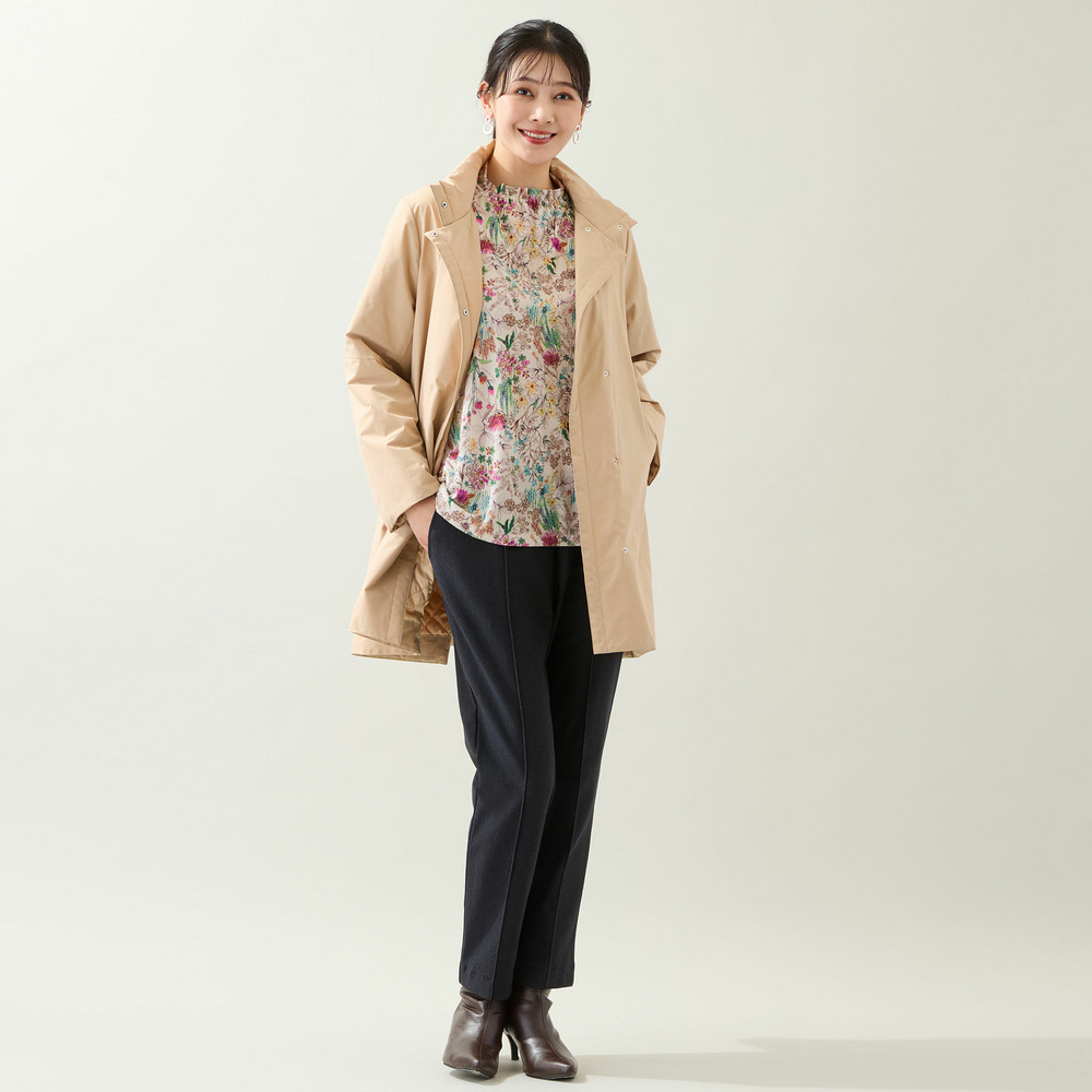 【軽量・中綿キルトつき・3L/4Lサイズあり】スタンドカラーコート7