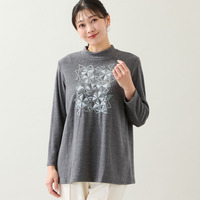 【洗える・日本製・3L/4Lサイズあり】トライアングル刺繍カットソー