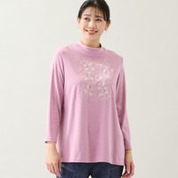 【洗える・日本製・3L/4Lサイズあり】トライアングル刺繍カットソー