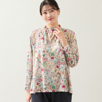 【洗える・日本製・3L/4Lサイズあり】フラワーガーデンカットソー