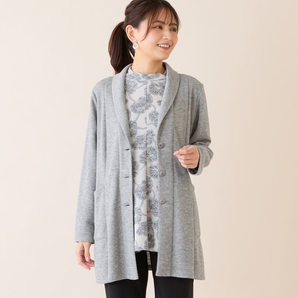 【洗える・アンサンブル可・3L/4Lサイズあり】ソフトニットカーディガン