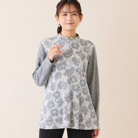 【洗える・アンサンブル可・3L/4Lサイズあり】ソフトニット花柄カットソー