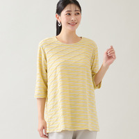 【洗える・日本製・3L/4Lサイズあり】タックボーダーカットソー