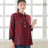 【WEB限定カラーあり・3L/4Lサイズあり】ウールチェックシャツ