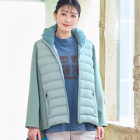 【3L/4Lサイズあり】3素材ミックス ダウンジャケット