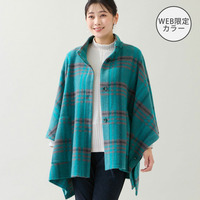 【WEB限定カラーあり】スライバーチェック　ケープジャケット