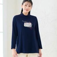 【あったか素材・洗える・日本製・3L/4Lサイズあり】Bag刺繍カットソー