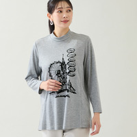 【洗える・日本製・3L/4Lサイズあり】時計塔柄カットソー