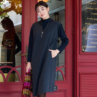 【3L/4Lサイズあり】綿混ジャージー レイヤード風ワンピース