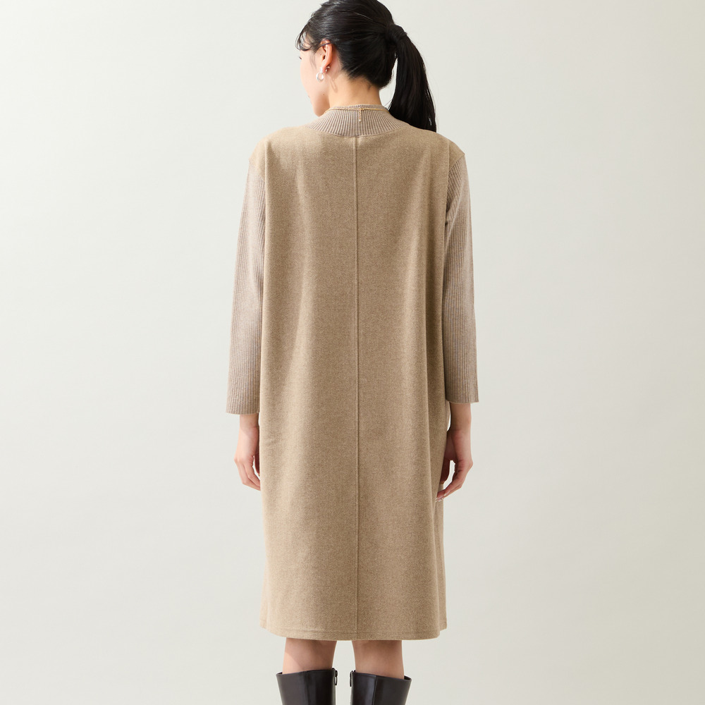 【3L/4Lサイズあり】綿混ジャージー レイヤード風ワンピース7