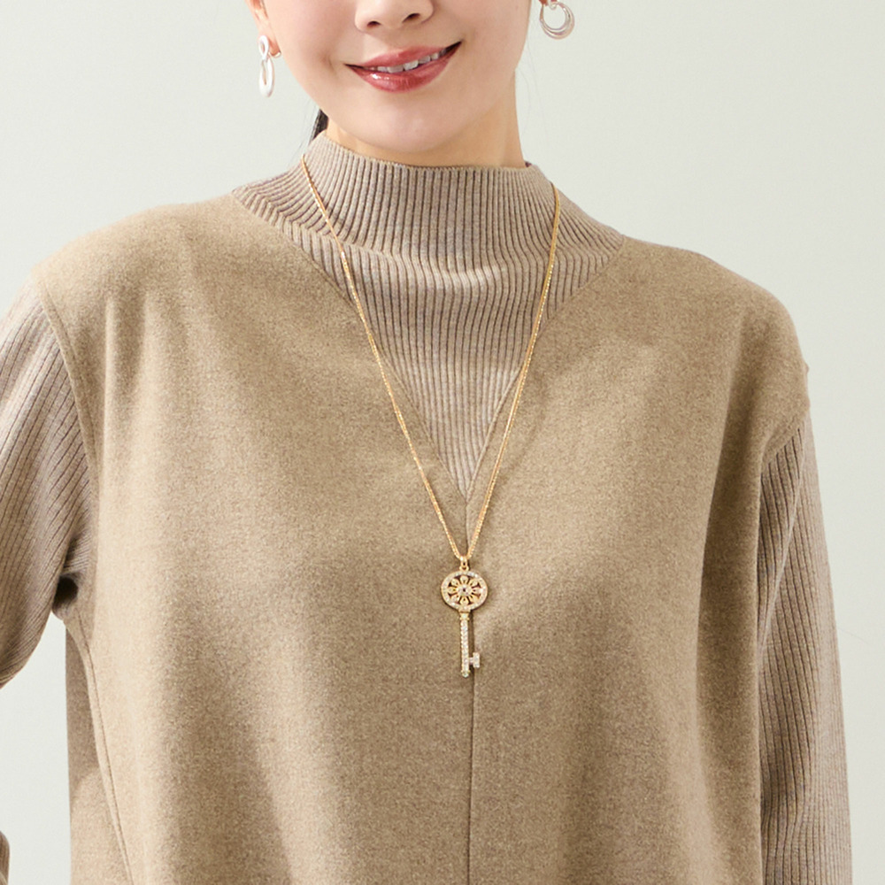 【3L/4Lサイズあり】綿混ジャージー レイヤード風ワンピース9