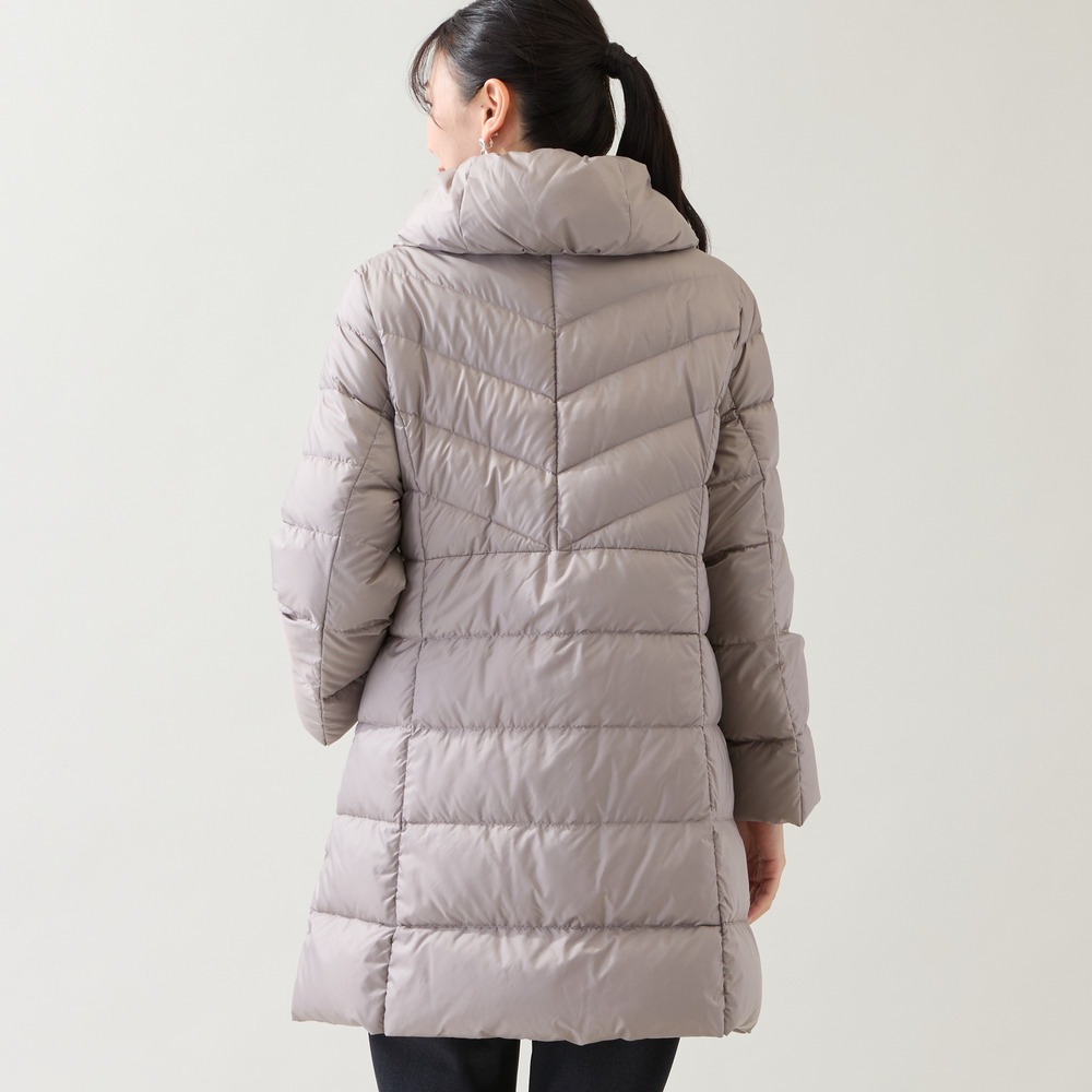 【3L/4Lサイズあり】軽量ソフトタフタダウンコート1