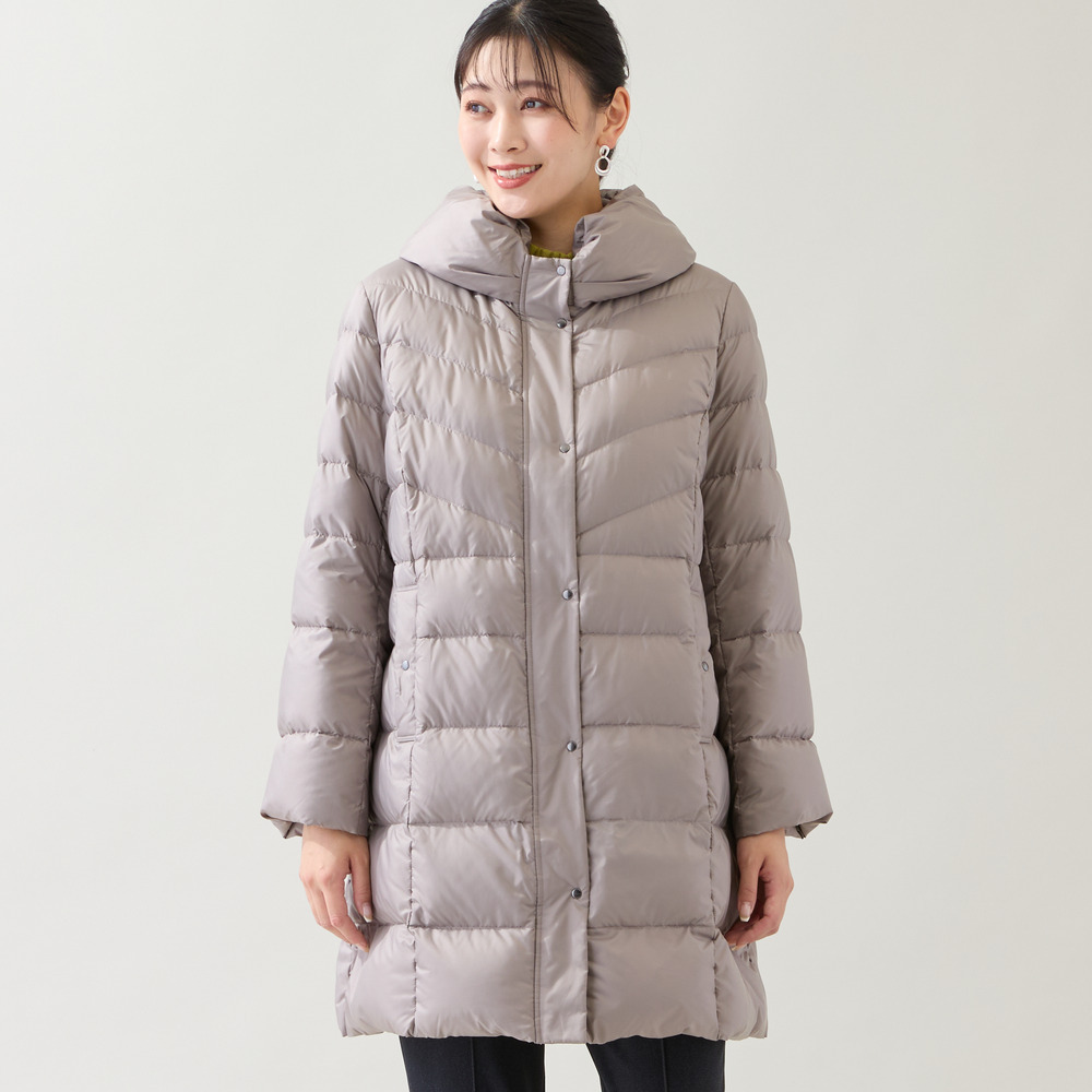 【3L/4Lサイズあり】軽量ソフトタフタダウンコート1