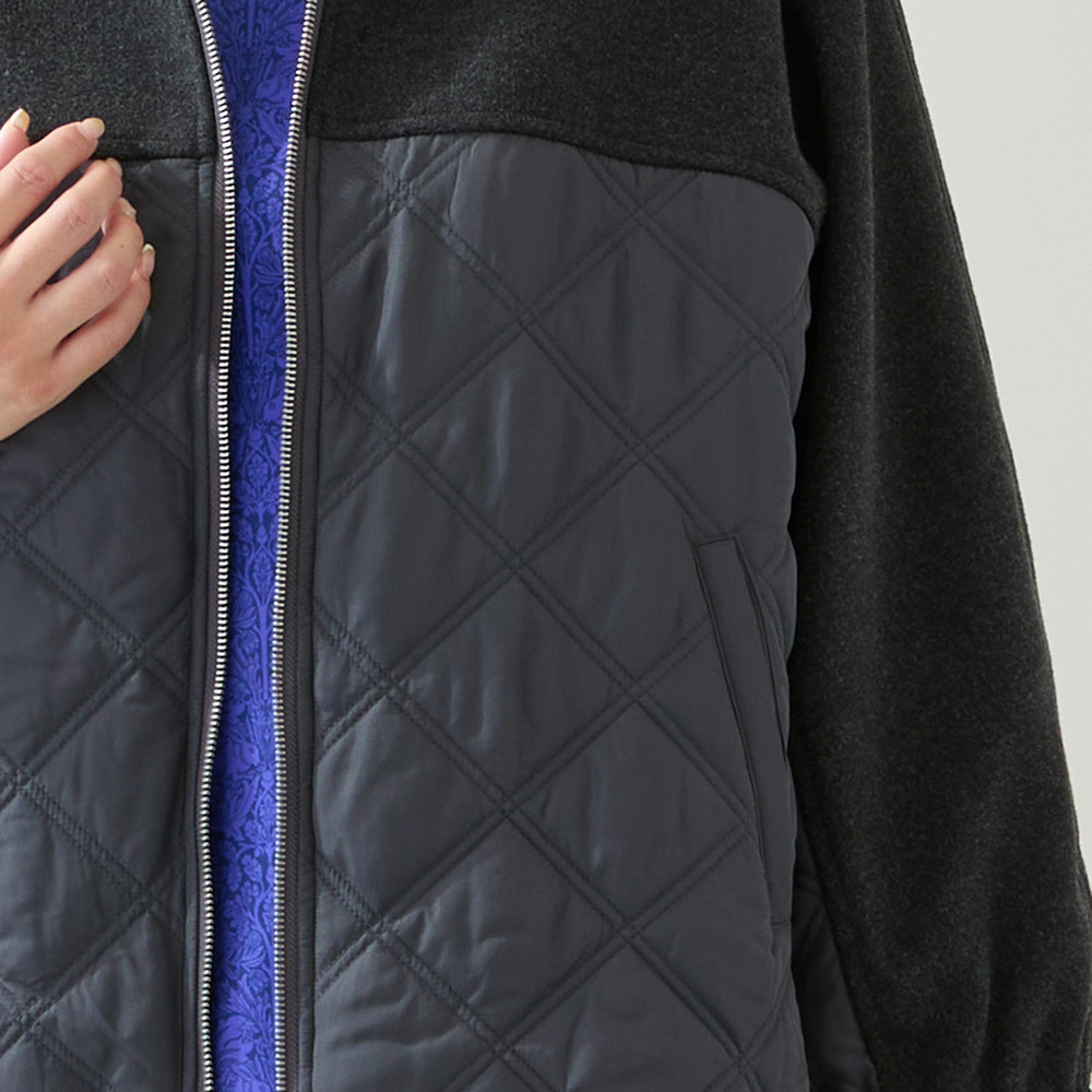 【フード取り外し可】ジャージー×キルトのドルマンジャケット12