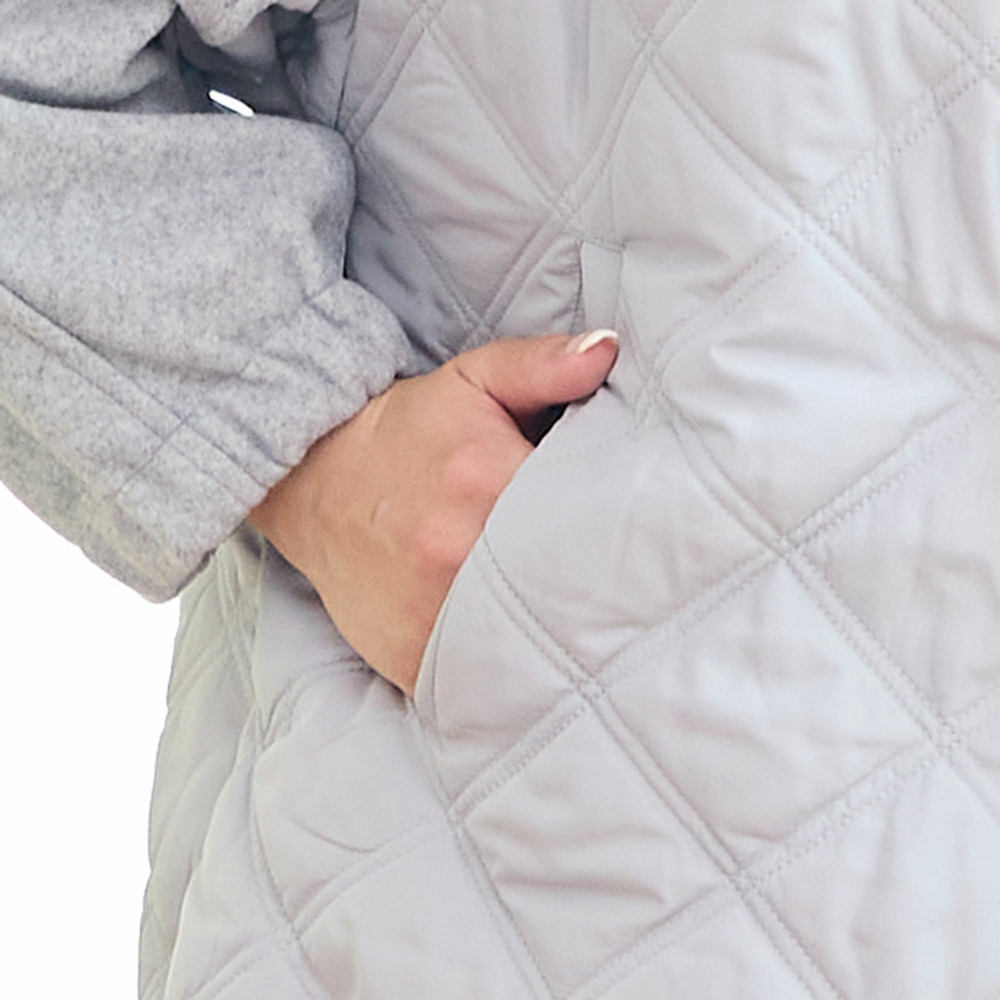 【フード取り外し可】ジャージー×キルトのドルマンジャケット2