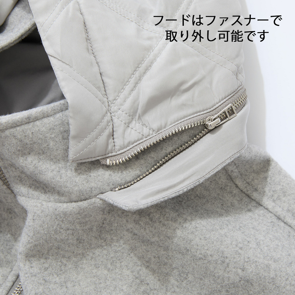 【フード取り外し可】ジャージー×キルトのドルマンジャケット7